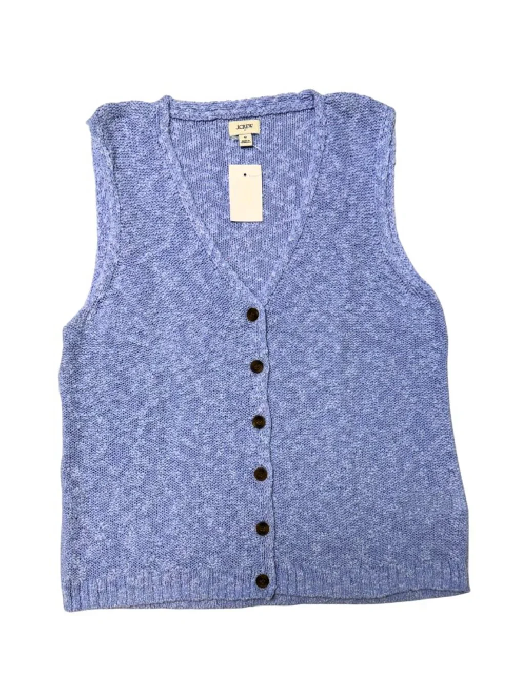 NWT J.Crew Lavender Lilac Knit Button Front Sweater Vest Size Medium